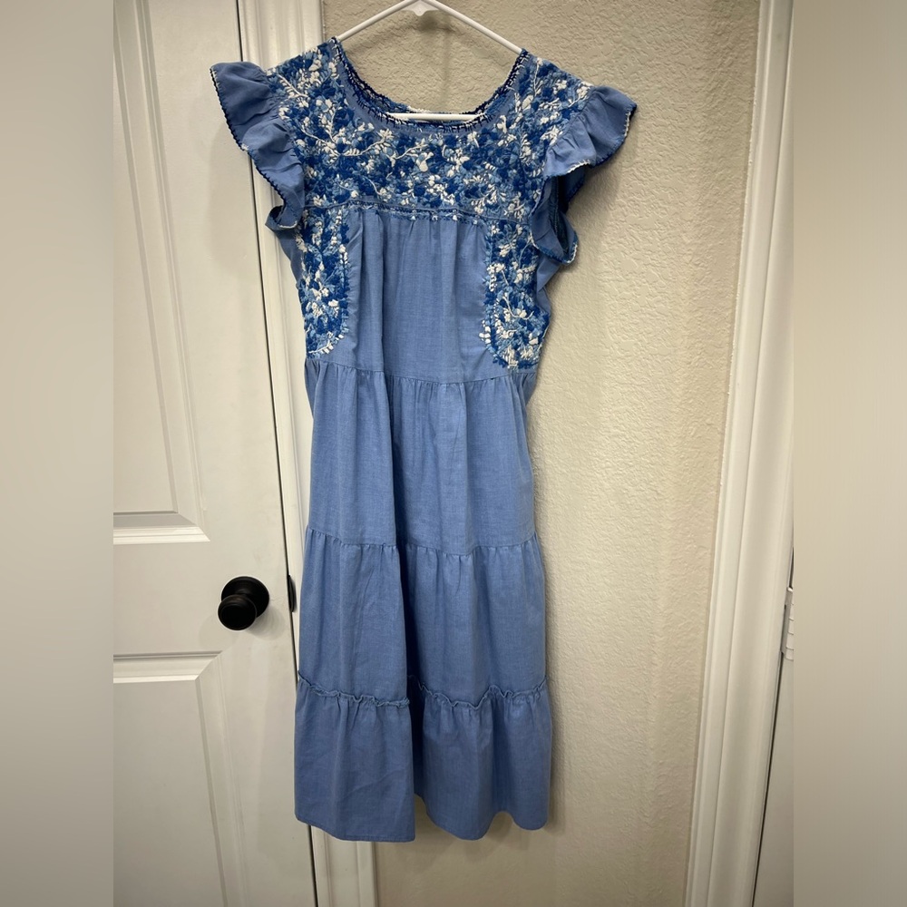 Gorgeous Hand Embroidered Mexican Style Emilia Collection dress XS